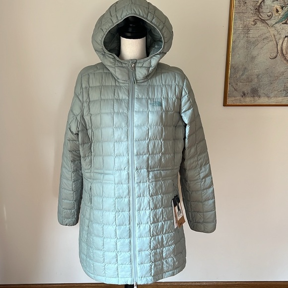 New! The North Face Thermoball Eco Quilted Hooded Parka~Large ~Silver Blue - Picture 5 of 16